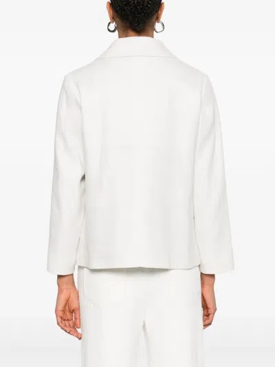 S Max Mara 'double-breasted Jacket In Cotton And Linen In Neutrals