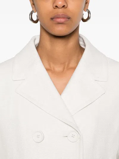 S Max Mara 'double-breasted Jacket In Cotton And Linen In Neutrals