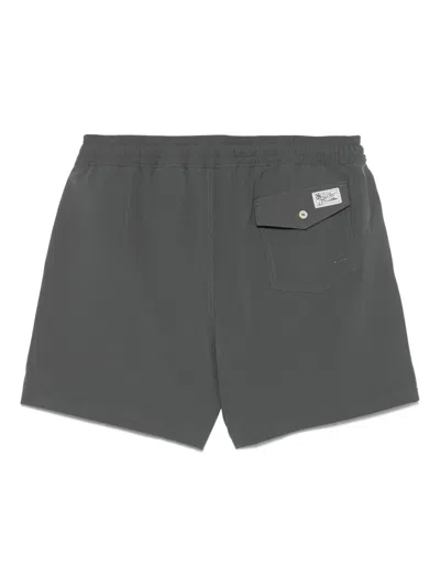Polo Ralph Lauren Traveler Icon Logo Slim Fit Mid Swim Shorts In Grey