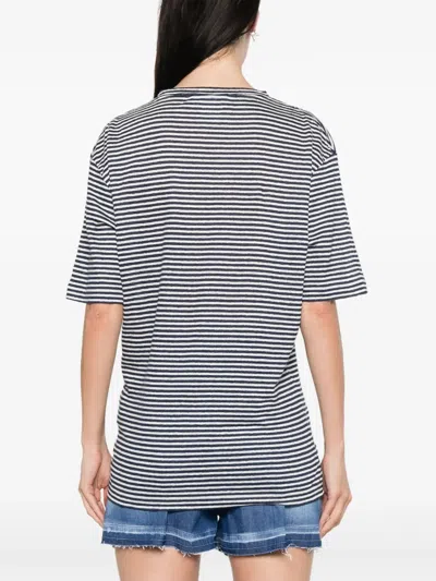 Dsquared2 Summer Lovers Linen T-shirt In Blue