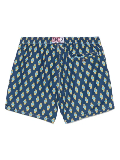 Mc2 Saint Barth Lighting Micro Fantasy Swim Shorts In Blue