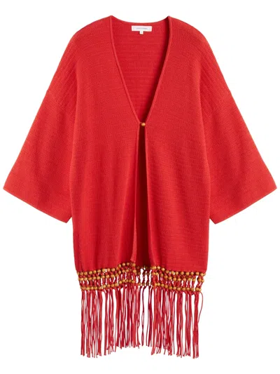 Chinti & Parker Terracotta Laura Whitmore Beaded Kaftan In Orange