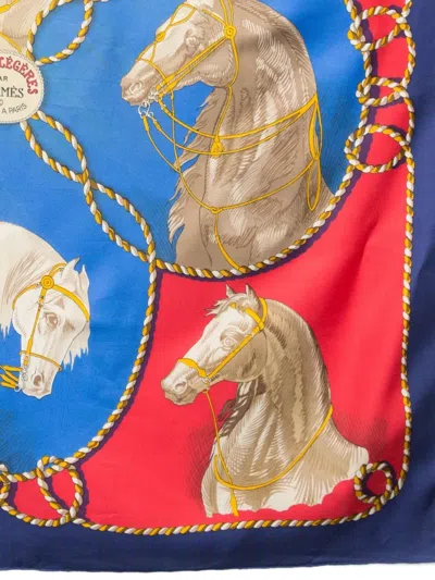 Pre-owned Hermes 1974 Brides Legers Scarf In Blue
