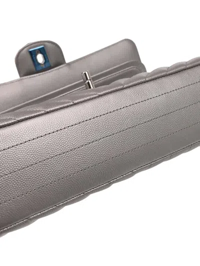 Pre-owned Chanel 2016 Medium Classic Double Flap Shoulder Bag In Silver