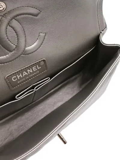 Pre-owned Chanel 2016 Medium Classic Double Flap Shoulder Bag In Silver