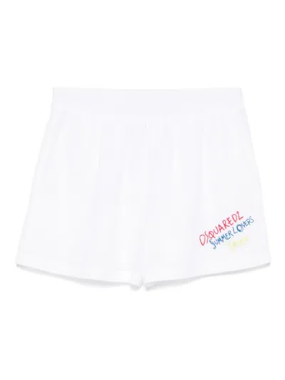 Dsquared2 Summer Lovers Linen Shorts In White