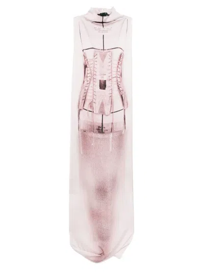 Shop Jean Paul Gaultier Maxi Bustier-print Dress In White
