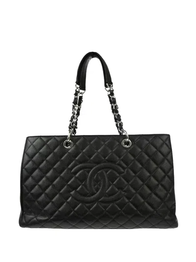 Pre-owned Chanel 2012 Xl Grand Shopping Tote Bag In Black