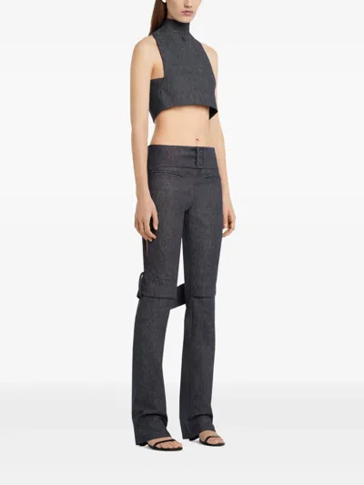 Courrèges Cut-out Detailing Trousers In Grey