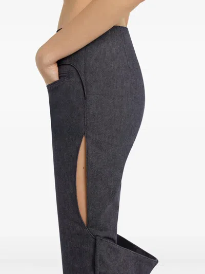 Courrèges Cut-out Detailing Trousers In Grey