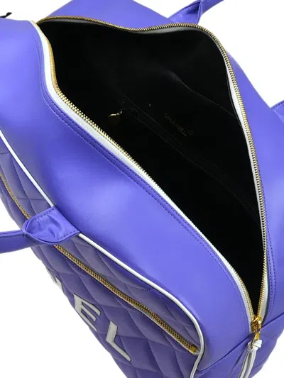 Pre-owned Chanel 1995 Bowling Duffle Bag In Purple