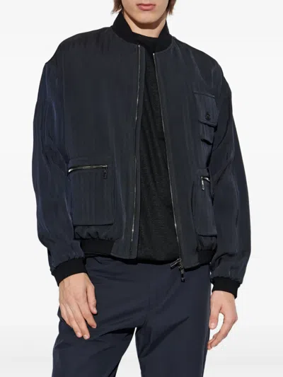 Giorgio Armani Bomberjacke Aus Twill In Blue