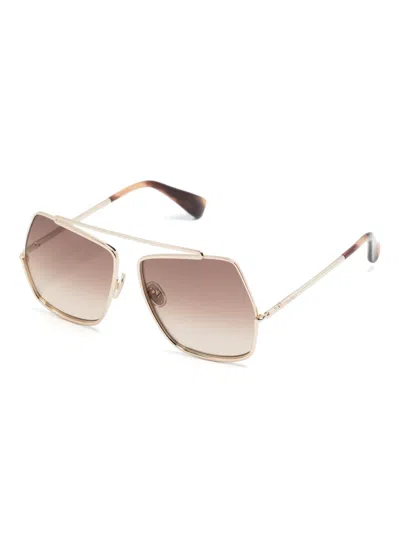 Max Mara Eyewear Oversize-frame Sunglasses In Gold