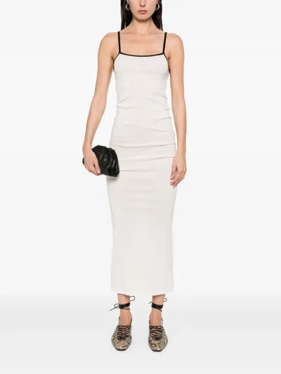 Aya Muse Jersey Midi Dress In White