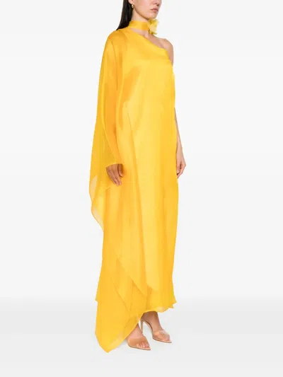 Taller Marmo Betsy Fantasma Silk Cady Kaftan In Yellow