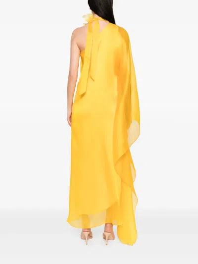 Taller Marmo Betsy Fantasma Silk Cady Kaftan In Yellow
