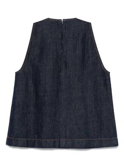 7 For All Mankind Denim Top In Blue