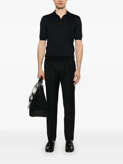 Tagliatore Pleat-detailed Trousers In Black