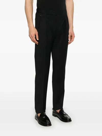 Tagliatore Pleat-detailed Trousers In Black