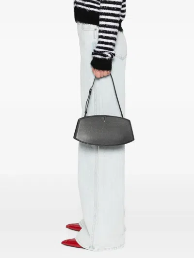 Savette Leather Shoulder Bag In Black