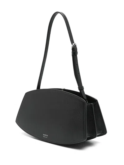 Savette Leather Shoulder Bag In Black