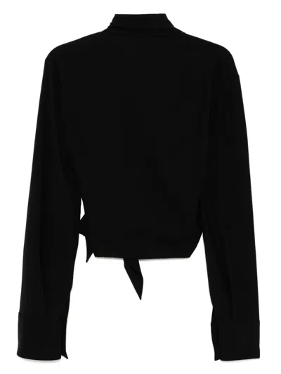 Goen J Shawl Lapel Blouse In Black