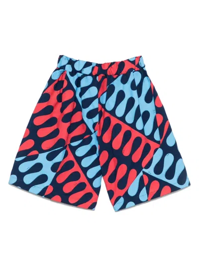 Pucci Junior Printed Shorts In Blue