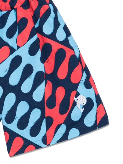 Pucci Junior Printed Shorts In Blue