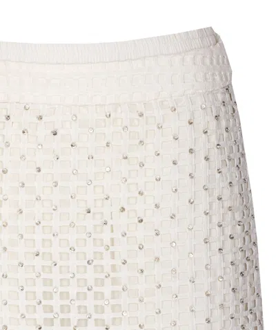 Essentiel Antwerp Handkerchief Mesh Embellished Beads Skirt In White