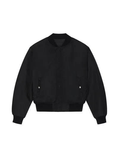 Givenchy Reversible Denim Bomber Jacket In Black Khaki