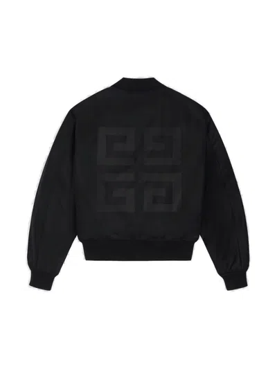 Givenchy Reversible Denim Bomber Jacket In Black Khaki