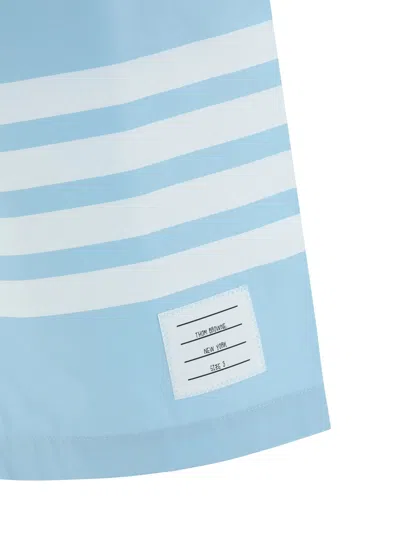 Thom Browne Light Blue Nylon Blend Swimming Shorts In Medium Blue
