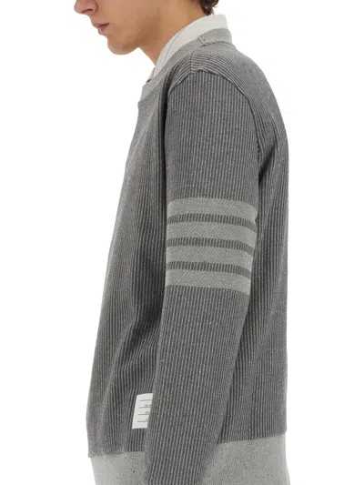 Thom Browne Grey Cotton Blend Sweatshirt In Med Grey