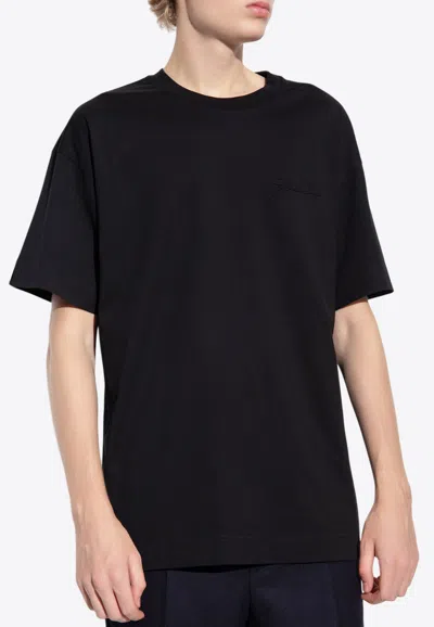 Givenchy Signature Logo Crewneck T-shirt In Black