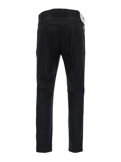 Pt Torino Black Slim Cut Tailored Trousers In Cotton Blend Man In Black