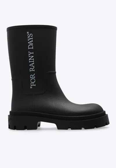 Off-white Boots For Rainy Days Black In Black
