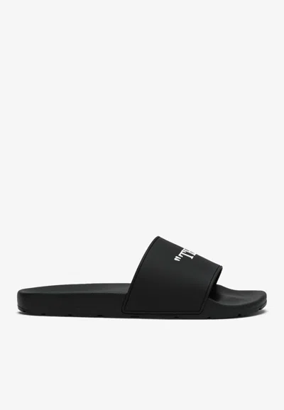 Off-white This That Embossed Rubber Slides In Black