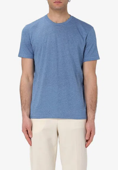 Tom Ford Short-sleeved Solid T-shirt In Blue