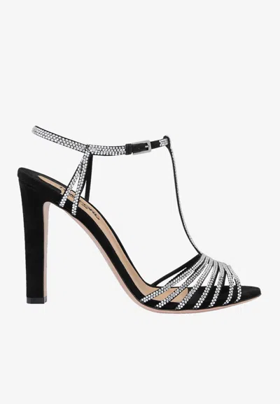 Tom Ford Jerry Crystal T-strap Sandal In Silver