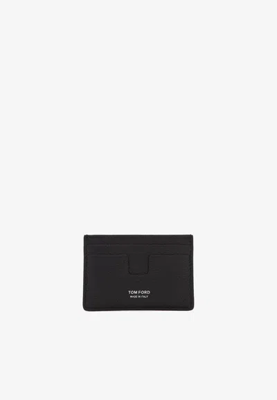 Shop Tom Ford T-line Leather Cardholder In Black