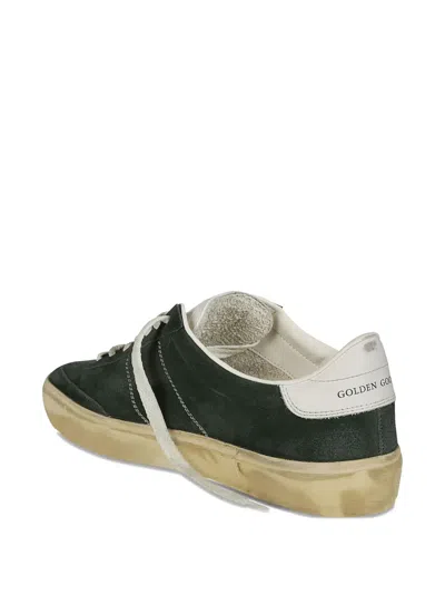 Golden Goose Soul-star Distressed Leather-trimmed Suede Sneakers In Green