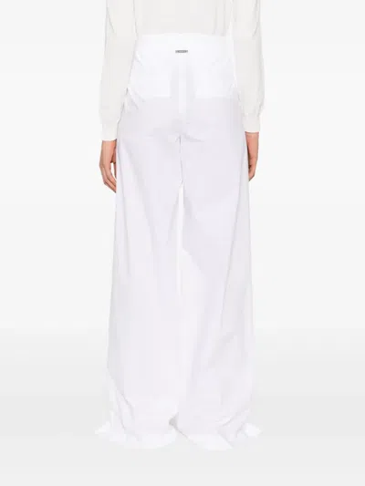 Iceberg Trousers With Concealed Fastening And Functional Pockets In White