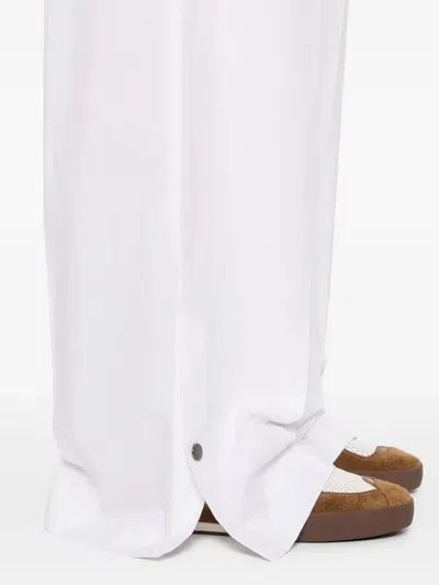 Iceberg Trousers With Concealed Fastening And Functional Pockets In White