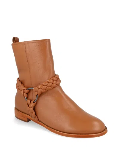 Blue Bird Shoes Braided-detail Ankle Boots In Brown