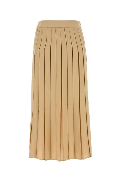 Max Mara Luisa Pleated A-line Skirt In Beige