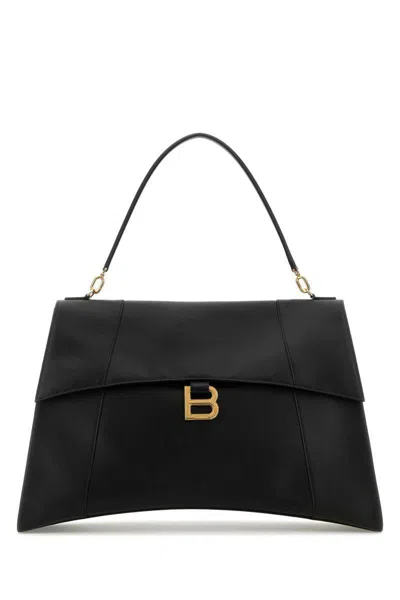 Balenciaga Top Handle Shoulder Bags With Gold-tone Hardware In Black