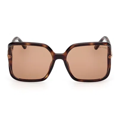 Tom Ford Solange-02 60mm Butterfly Sunglasses In Brown