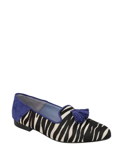 Blue Bird Shoes Zebra-print Loafers In Black