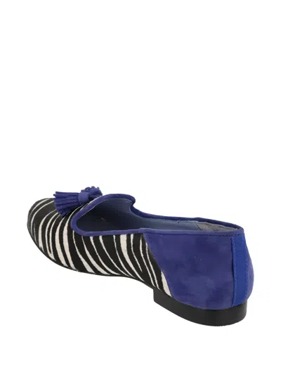 Blue Bird Shoes Zebra-print Loafers In Black