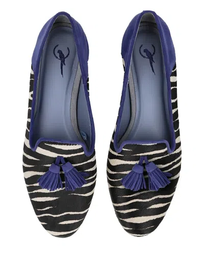 Blue Bird Shoes Zebra-print Loafers In Black